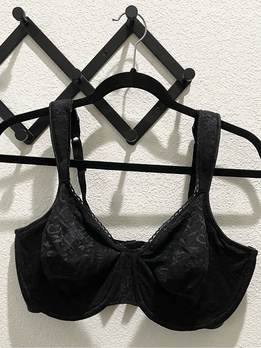 Playtex Black Lace Full-Coverage Underwire Bra